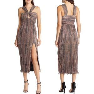 Saylor Neon Halter Neck Midi Dress Size S